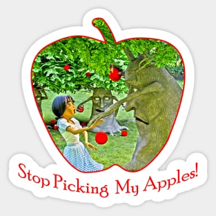 Stop Picking My Apples Sticker